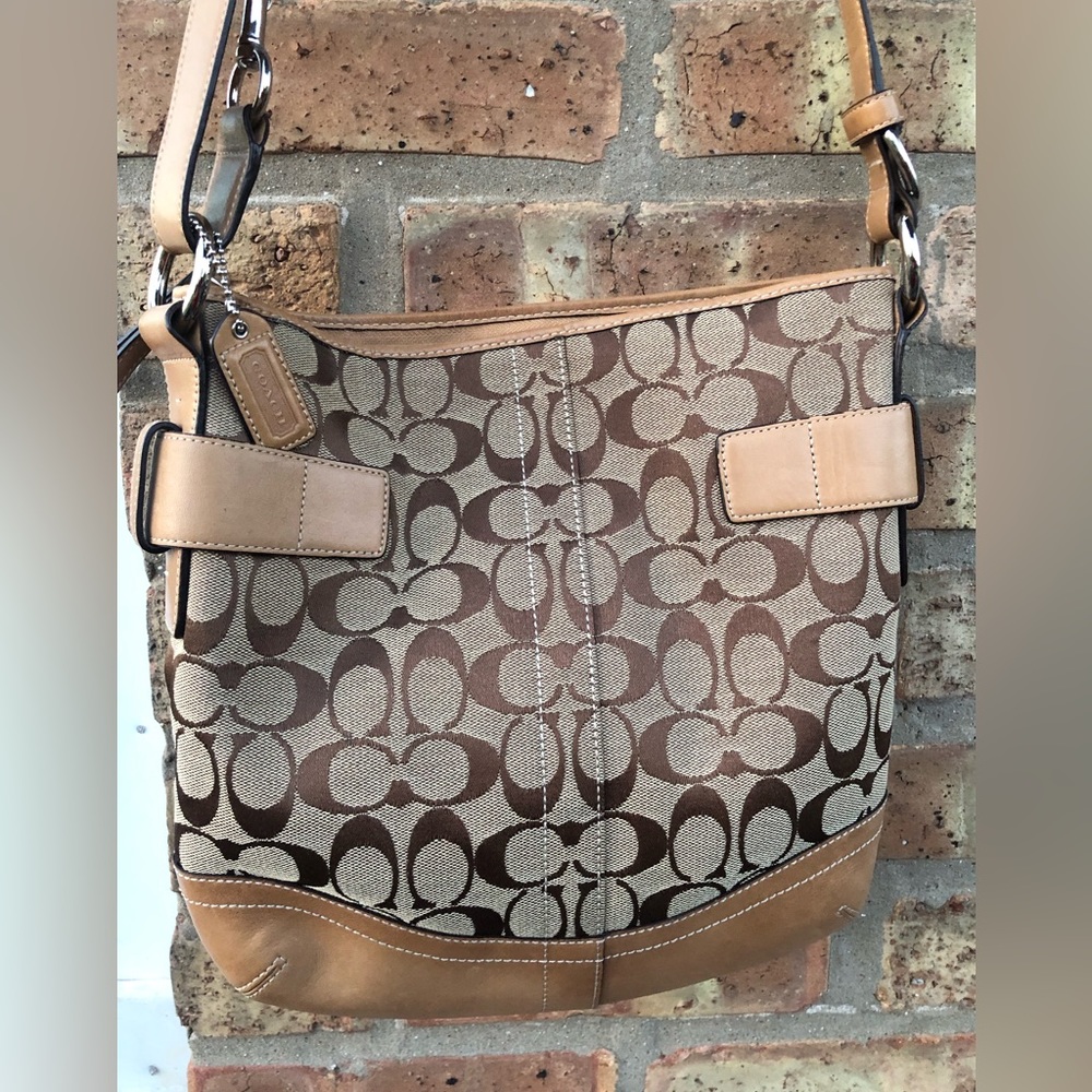 VINTAGE COACH SIGNATURE BROWN COLOR COACH LOGO CROSSBODY BAG